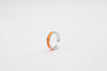 Bague réglable en acier inoxydable avec du cuir marin couleur orange roxane atelier