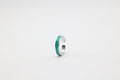 Bague réglable en acier inoxydable avec du cuir marin couleur turquoise roxane atelier