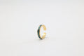 Bague réglable en acier inoxydable plaqué or avec du cuir marin couleur boréale roxane atelier