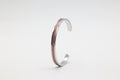 Bracelet réglable en acier inoxydable avec du cuir marin couleur rose poudré roxane atelier
