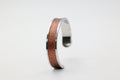 Bracelet réglable large en acier inoxydable avec du cuir marin couleur cuivre roxane atelier